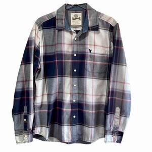Roebuck & Co Plaid Woven Cotton Long Sleeve Button Down Shirt Men's Sz Large